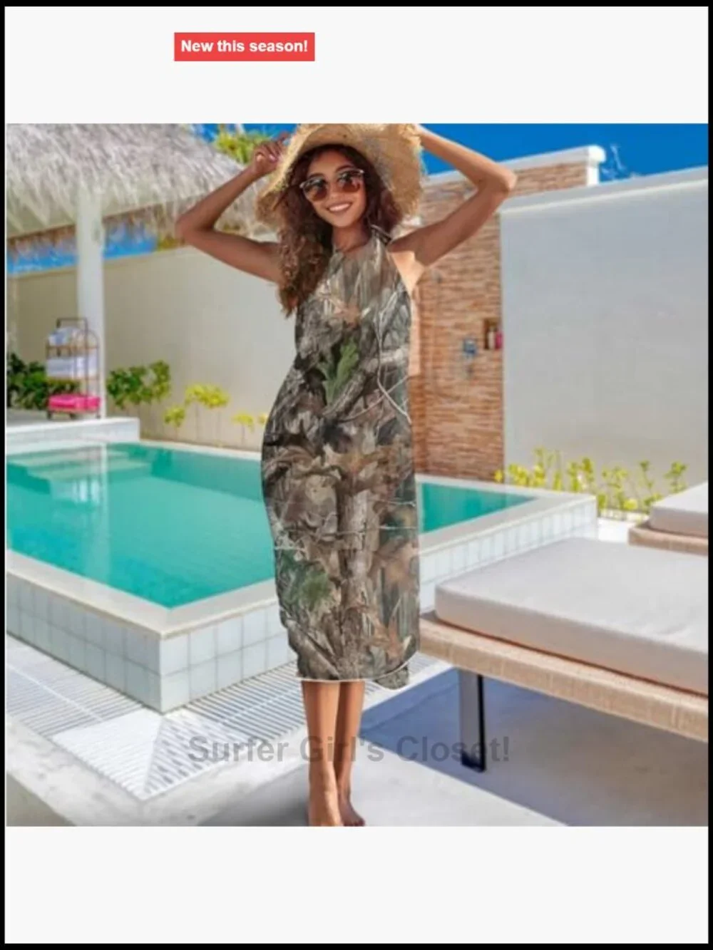 2 Piece Tie Back Bikini and Chiffon Cover Up Women's Halter Backless Swimsuit